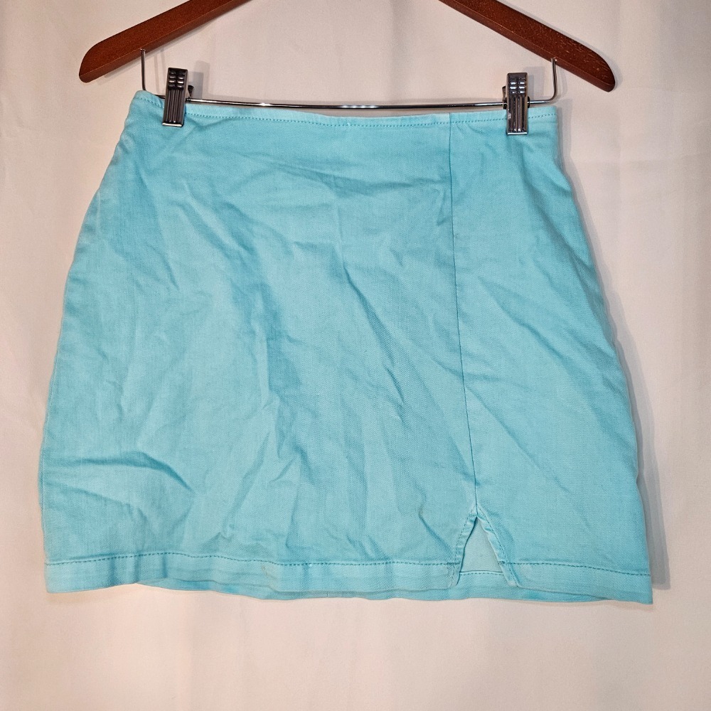 Wild Fable Denim Mini Skirt High Waisted Aqua Blue Women's Size‎ 6